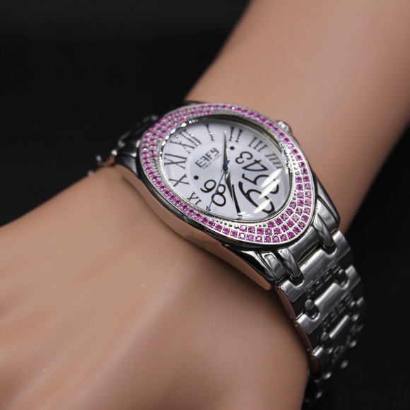 Pink Sapphire 1.00 Tcw. Mother-of-pearl Watch